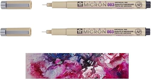 PIGMA MICRON Sakura 003 Noir. 2PCS et 1 carte - Nail Gallerys