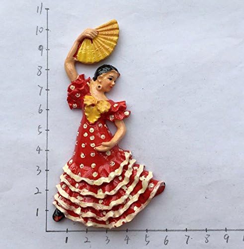danseuse de flamenco 3d Aimant de réfrigérateur, Espagne souvenirs, fabriqué à la main Aimant de réfrigérateur, Creative Maison et décoration de cuisine magnétique Autocollant - Nail Gallerys