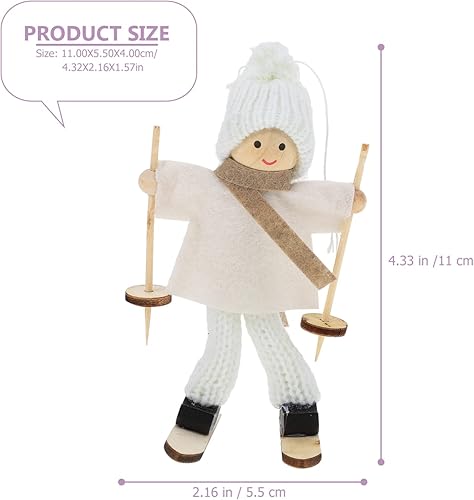 Toyvian 4 Pièces Mini Figurine De Ski Mini Pendentifs De Noël Décoration De Maison Ornements sur Le Thème du Ski Décor De Bonhomme De Neige Pendentif Figurine De Noël Peluche Bois Fille - Nail Gallerys