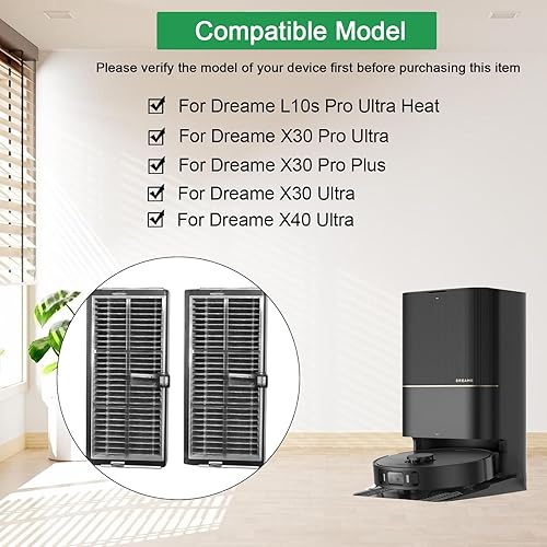 DianSung Accessoire pour Dreame L40 Ultra AE4 / X40 Ultra Complete/L40 Ultra/X40 Master/L20 Ultra/L10s Ultra Heat/L10s Pro Ultra/L10s Ultra/L10 Ultra/X30 Ultra, brosse principale pour aspirateur - Nail Gallerys