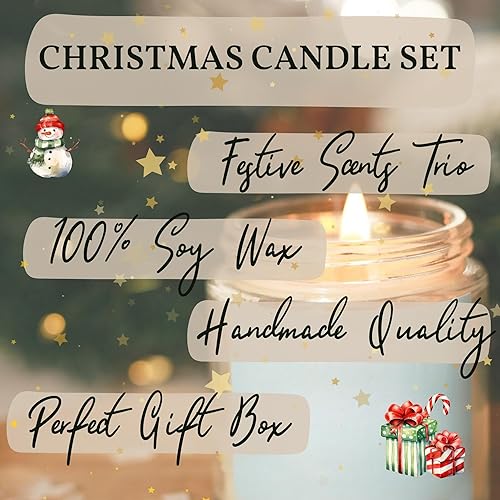 SINCERO HOME Coffret de Bougies de Noël – Bougies en Cire de Soja Artisanales aux Parfums de Pomme Cannelle, Biscuit au Gingembre et Latte Épicé – Pour une Ambiance Chaleureuse à la Maison - Nail Gallerys