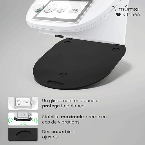 Mumsi© Planche à roulettes pour Thermomix TM6 & TM5 en blanc - Patin de haute qualité en verre acrylique Premium - Planche à roulettes pour déplacer sans effort et stabiliser le robot de cuisine - Nail Gallerys