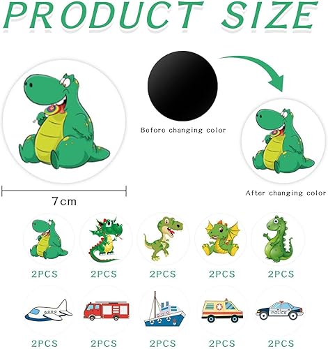 Paquet De 20 Autocollants Changeants De Couleur Sensibles À La Température, Autocollants D’Apprentissage De La Propreté, Autocollants De Pipi Pour Enfants - Nail Gallerys