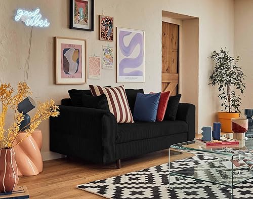 Lisa Design - Canapé Rune en Velours Côtelé - Sofa Vert 2 Places - Salon - Nail Gallerys