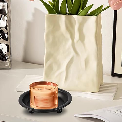 Round Candle Tray, Modern Candle Plate Iron, Decorative Tray Vintage Centerpiece, Candle Holder Trays, Home Decor Accessories, Coffee Table Tray, Iron Candle Tray, Vintage Candle Holder - Nail Gallerys