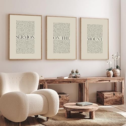 PAINURA Lot de 3 versets de la Bible - Art moderne chrétien - Décoration murale de Jésus (30,5 x 40,6 cm) sans cadre (vol, 30,5 x 40,6 cm sans cadre) - Nail Gallerys