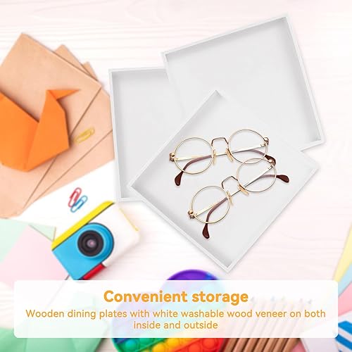 Plateaux de Service en Bois Plateau Blanc,Plateau Bois,Plateau en Bois,Plateau de Rangement de Bureau, Plateau Petit Déjeuner, Grand Plateau de Service,Plateau de Valet Plateau de Salle de Bain - Nail Gallerys