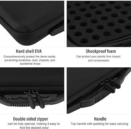 Organisateur de Stockage d'encre à Base d'alcool, Boîte Portable pour Pigments Pouvant Contenir 60 Bouteilles, Rembourrage en Mousse EVA, Poches Internes Portables pour Peinture - Nail Gallerys