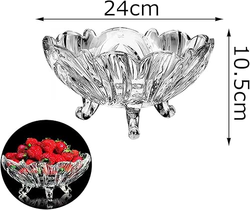 Oceano Centre de table à fruits moderne, panier à fruits, bol en verre transparent 24 x 10,5 cm - Nail Gallerys