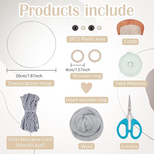 FREEBLOSS Kit Macramé Hibou Set Hibou Macramé Kit Décoration Murale Hibou Macramé Kit Macramé Hibou avec Instructions Kit Macramé Debutant Hibou Macramé Plumes Hibou Tapisseries Murales en Macramé - Nail Gallerys