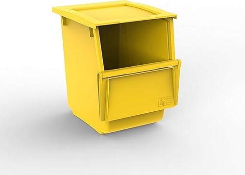 Terry - Ecobin, Poubelle Recyclage, Systèmes de Tri des Déchets, pour Intérieur et Extérieur, Polypropylène Antichoc, Jaune et Bleu, , 25 L + 30 L - Nail Gallerys