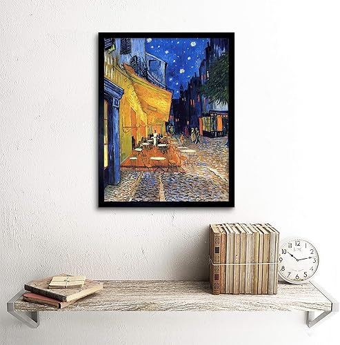 Wee Blue Coo Vincent Van Gogh Cafe Terrace Place du Forum Arles 1888 Wall Art Print Mur Encadré Décor 30 x 41 cm - Nail Gallerys