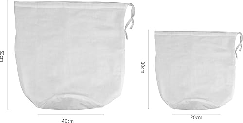 Winfred 2 Pcs Sac Brassage Biere Réutilisable, 20 × 30 cm + 40 × 50 cm Sac de Brassage pour Bière et Confiture de Vin avec Fruits et Yogourt - Nail Gallerys
