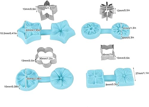 4 ensembles emporte-pièces, 4 types de cadres de moules en silicone pour fleurs - Nail Gallerys