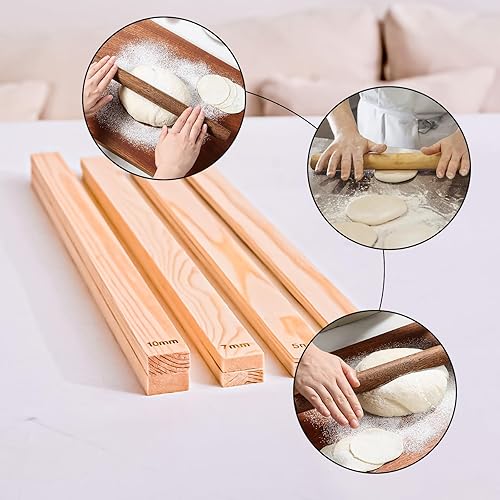 Lot de 8 guides de rouleau à pâtisserie en bois 3/5/7/10 mm - Nail Gallerys