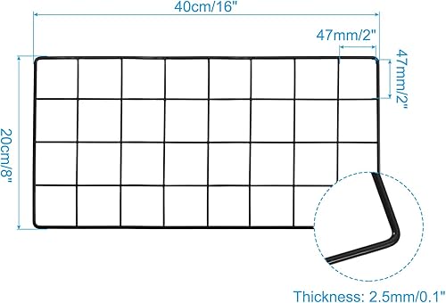 PATIKIL Panneau en Grille Métallique 16x8, 1 Pièce, Décoration Murale en Fer pour Salon Chambre à Coucher, Porte-Photos Suspendus, Décoration d'Intérieur, Noir - Nail Gallerys