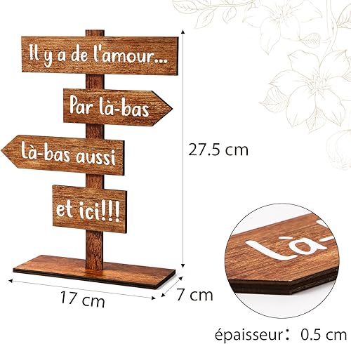 Décoration de Mariage en Bois pour Table Ornement Amour St Valentin et Accessoire de Centre de Table Fête Cadeau pour Mariage 27 x 17 x 7cm - Nail Gallerys