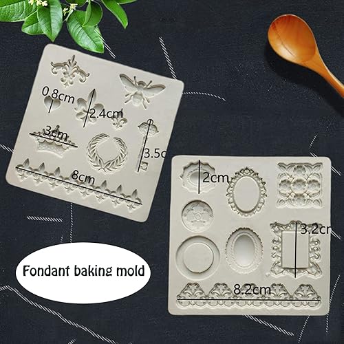 Lsydgn 2 Morceaux Moule En Silicone à Cadre 3D (9 x 0.8 cm) Miroir Moules En Pâte à Tarte Chocolat En Argile Bonbon pour Projets D'artisanat De Bijoux De Décoration Gâteau (Gris) - Nail Gallerys