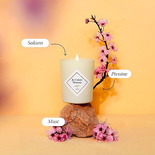 MY JOLIE CANDLE - Bougie Parfumée Maman je t'aime - Cadeau Femme Maman pour la Fête des mères, anniversaire et Noël - Cire Naturelle Végétale - Parfum Français - Nail Gallerys