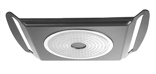 HENDI Plaque plancha à griller, avec fond à induction, grill pour plaque de cuisson à induction, poêle à griller avec 2 poignées et revêtement antiadhésif, 390x260x(H) 35mm, fonte d'aluminium - Nail Gallerys