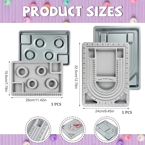 GZhaizhuan Lot de 2 planches à perles - Pour collier et bracelet - Pour la conception de perles, les outils de tissage, les bracelets, les colliers, les bijoux DIY - Nail Gallerys