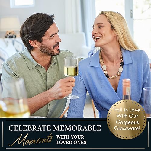 Elixir Glassware Verres à vin Lot de 4 – Grands Verres à Vin Rouge ou Verres à Vin Blanc – Cadeau unique pour Femmes, Hommes, Mariage, Anniversaire, Noël – 400 ml, Cristal Qualité Supérieure - Nail Gallerys