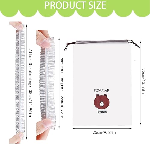 500 Charlotte Alimentaire Reutilisable, Sacs de Conservation Frais Couvercles de Bols Élastiqués Film Alimentaire en Plastique, pour Protection de Fraîcheur des Légumes, Pique-Nique, Maison (Colorée) - Nail Gallerys