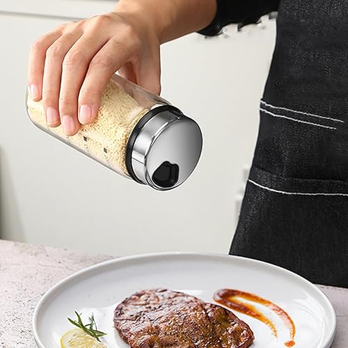 Oungy Lot de 4 pots à épices avec couvercle rotatif, 150 ml, en verre borosilicate, avec 3 types de trous pour épices, bocaux à épices en verre pour la cuisine, les barbecues en plein air, les - Nail Gallerys