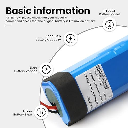 ANTIEE 4000mAh Vacuum Cleaner Batterie pour Tineco iFloor 3, Floor One S3, Floor One S3, Breeze Cordless Wet Dry Aspirapolvere Robots 21.6V - Nail Gallerys