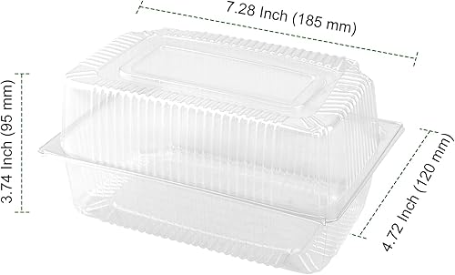 PINGEUI Lot de 100 boîtes à gâteau carrées en plastique transparent de 18 cm avec couvercles, boîtes à gâteaux individuelles pour salade, sandwich, dessert, tranches de gâteau, muffins, fromage, pâtes - Nail Gallerys