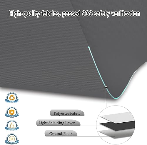 Store Occultant 70 x 50 cm Store Enrouleur Double, Store Tamisant pour Fenêtre Isolant Thermique, 100% Protection Solaire pour Fenêtre ou Porte, Gris Foncé - Nail Gallerys