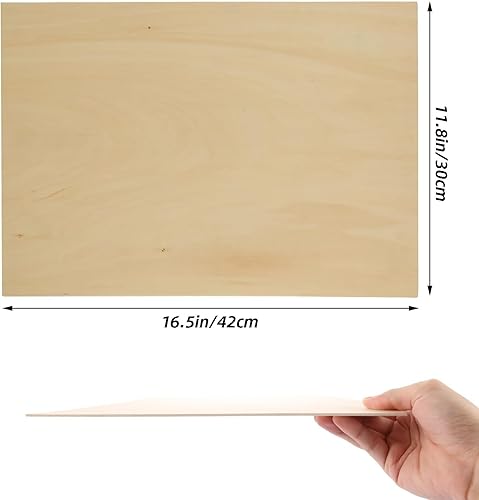 SHUESS Lot de 12 plaques de bois contreplaqué, 420 x 300 x 1,5 mm, panneaux de bois pour travaux manuels, contreplaqué de 1,5 mm, bois de tilleul non traité, aggloméré pour bricolage, modélisme, - Nail Gallerys