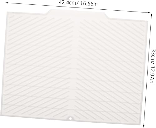 COLLBATH Tapis D'égouttage Pliable en Silicone pour Évier De Cuisine Tapis De Séchage De La Vaisselle Rebord De Drainage Non Taille Moyenne Blanc - Nail Gallerys