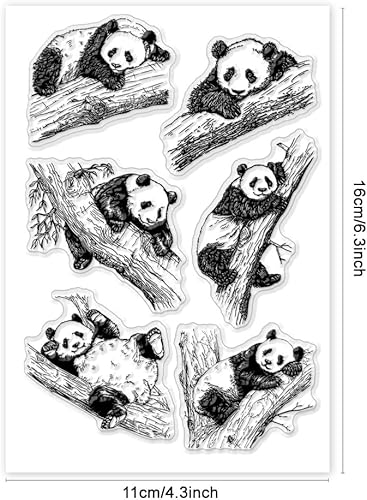 PH PandaHall Tampon Transparent Panda, Tampon en Silicone Animal Tampon en Caoutchouc Transparent pour la Fabrication de Cartes, Albums Photos, Cartes de Vœux, Scrapbooking, Étiquettes Cadeaux - Nail Gallerys