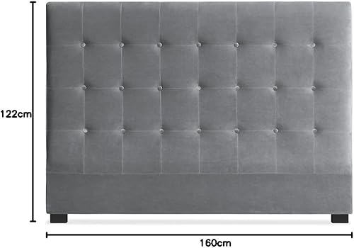 Menzzo Tête de lit Luxor 160cm Velours Argent - Nail Gallerys