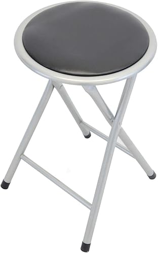 Briconess.com Tabouret de voyage pliable avec structure en acier et assise en PVC rembourrée Ø30 cm Skinny - LightSkyBlue - Nail Gallerys