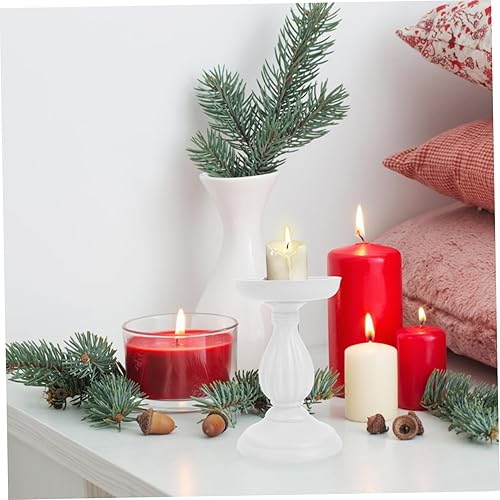 Zerodeko Chandelier Bougeoir en Bois Décoration De La Maison Ornement Bougeoirs Coniques Décor De Table Décor en Bois Rustique Accessoires De Photographie Bougeoirs Chauffe-Plat Blanc - Nail Gallerys