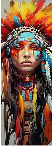 Diamond Painting,Grand XXL 30x90cm/12x36in Diamant Painting Adulte 5D Complet Accessoires,DIY Peinture Diamant Indien Vintage Images,Ronde Diamant Strass Point de Croix Art,pour Murale Décor Gifts - Nail Gallerys