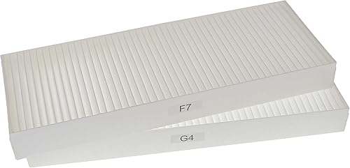 vhbw Lot de filtres Compatible avec Zehnder Paul Novus 300, 450 Appareil de Ventilation - Filtre à air G4 / F7 (2 pcs), 48 x 18 x 10 cm, Blanc - Nail Gallerys