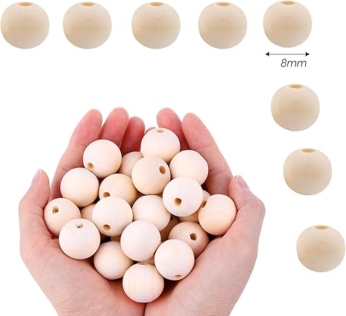 BOELLRUNO Lot de 1000 boules en bois 8 mm - Nail Gallerys