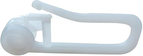 rewagi Lot de 25 anneaux de rideaux avec longs crochets 33 mm de diamètre 8 mm - Blanc - Nail Gallerys