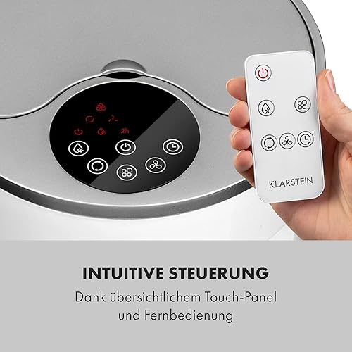 Klarstein Skypillar Refroidisseur d'air 3 en 1 Air Refroidisseur Air Ventilateur/Humidificateur Circulation d'air 228 m³/h Réservoir d'eau supérieur 5 L Oscillation 3 vitesses 65 W Blanc - Nail Gallerys