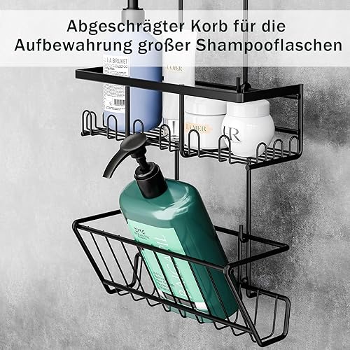 Étagère de douche sans perçage à suspendre - Support de shampoing pour douche - Panier de douche - Organiseur de salle de bain - Nail Gallerys