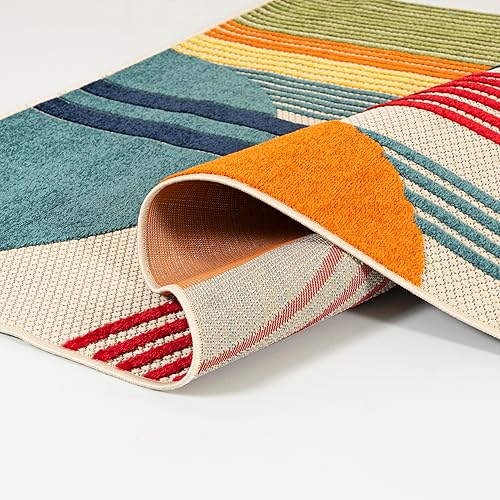 Mazovia Tapis Gris Tapis Intérieur/Extérieur Géométrique - Balcon, Terrasse, Patio, Pavillon, Cuisine - Tapis à Poils Courts Rectangle Certificat Oeko-TEX® Imperméable - 200 x 300 cm - Nail Gallerys