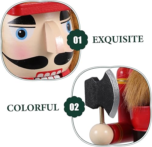 Cabilock Décoration De Noël Traditionnelle en Forme De Soldat Pompier Casse-Noisette 38 Cm Décoration De Cuisine Esthétique - Nail Gallerys