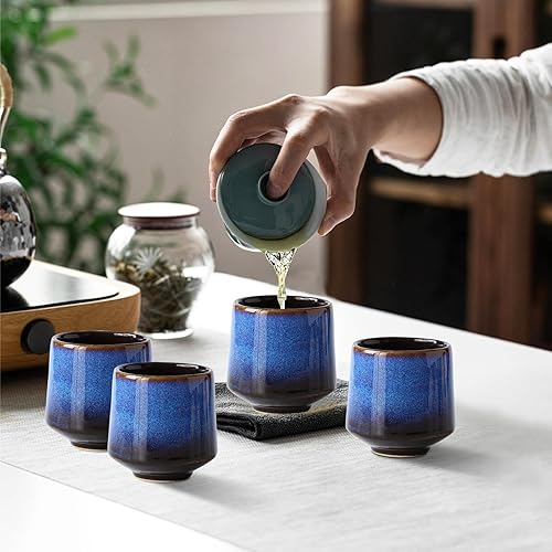 Set de Tasses à Cappuccino 4 Pièces,4 Tasses à Café de 220 ml - Sans Poignée,Tasses à café de Haute Qualité avec Boîte Cadeau,Tasses à Café en Céramique Faites à la Main - Nail Gallerys