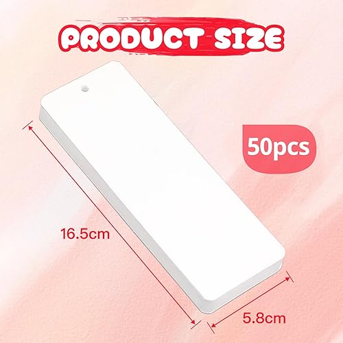 50PCS Papier Aquarelle 350g 16.5x5.8cm, Watercolour Bookmark Pad Marque-page Aquarelle Pour Marque-page Aquarelle Blanc Naturel, Peut Faire Des Cartes Postales Diy Blocs-Notes Cartes De VœUx - Nail Gallerys