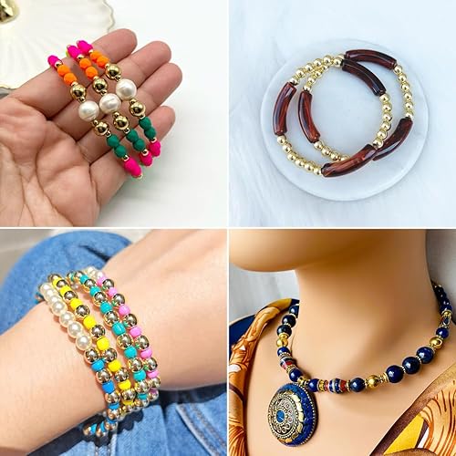 Cheriswelry Lot de 400 perles intercalaires rondes de 3 mm en laiton plaqué or 18 carats pour fabrication de bijoux, bracelets, loisirs créatifs, trou : 1 mm - Nail Gallerys