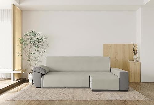 GAMUSI Housse de canapé pratique en coton méridienne 200 cm droit (jusqu'à 230 cm de largeur) - Couleur beige - Nail Gallerys