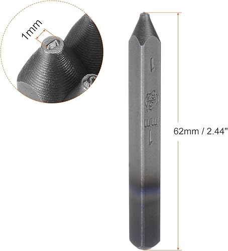 QUARKZMAN 9pcs Numéro Tampon Ensemble 3/64' 1mm Haut Outil Acier 0-9 Poinçon Presse Outils Métal Tampons Ensemble Marteau Main Poinçon pour Métal Plastique Bois Cuir Laiton Estampage - Nail Gallerys